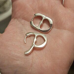 Trendy Oval & Square Huggie Earrings Hypoallergenic S925 Heart Rectangle Hoops